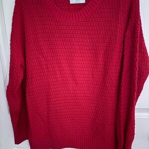 Old Navy Women's Bright Red Crew Neck Sweater